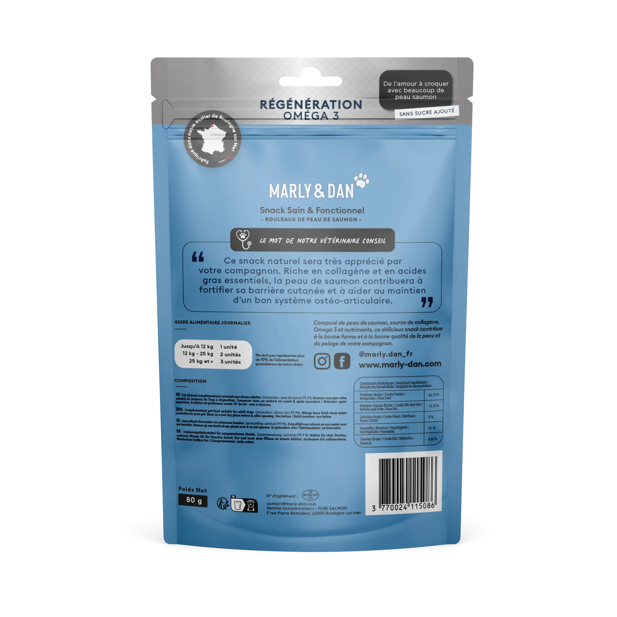 Peaux de Saumon Régénération pour chien