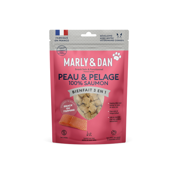 Peau & Pelage 100% saumon pour Chat