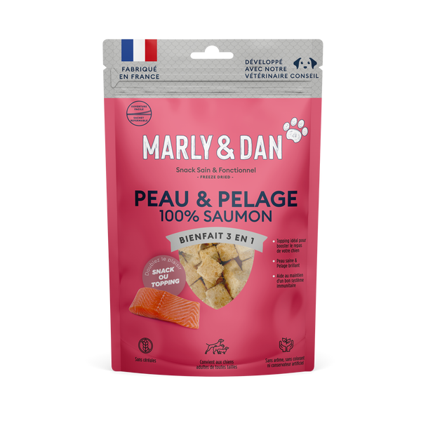Peau & Pelage 100% saumon pour chien