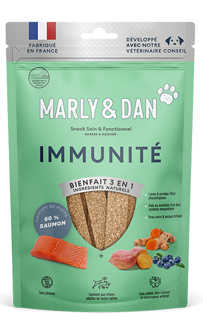 Friandises pour chien immunité barres à macher