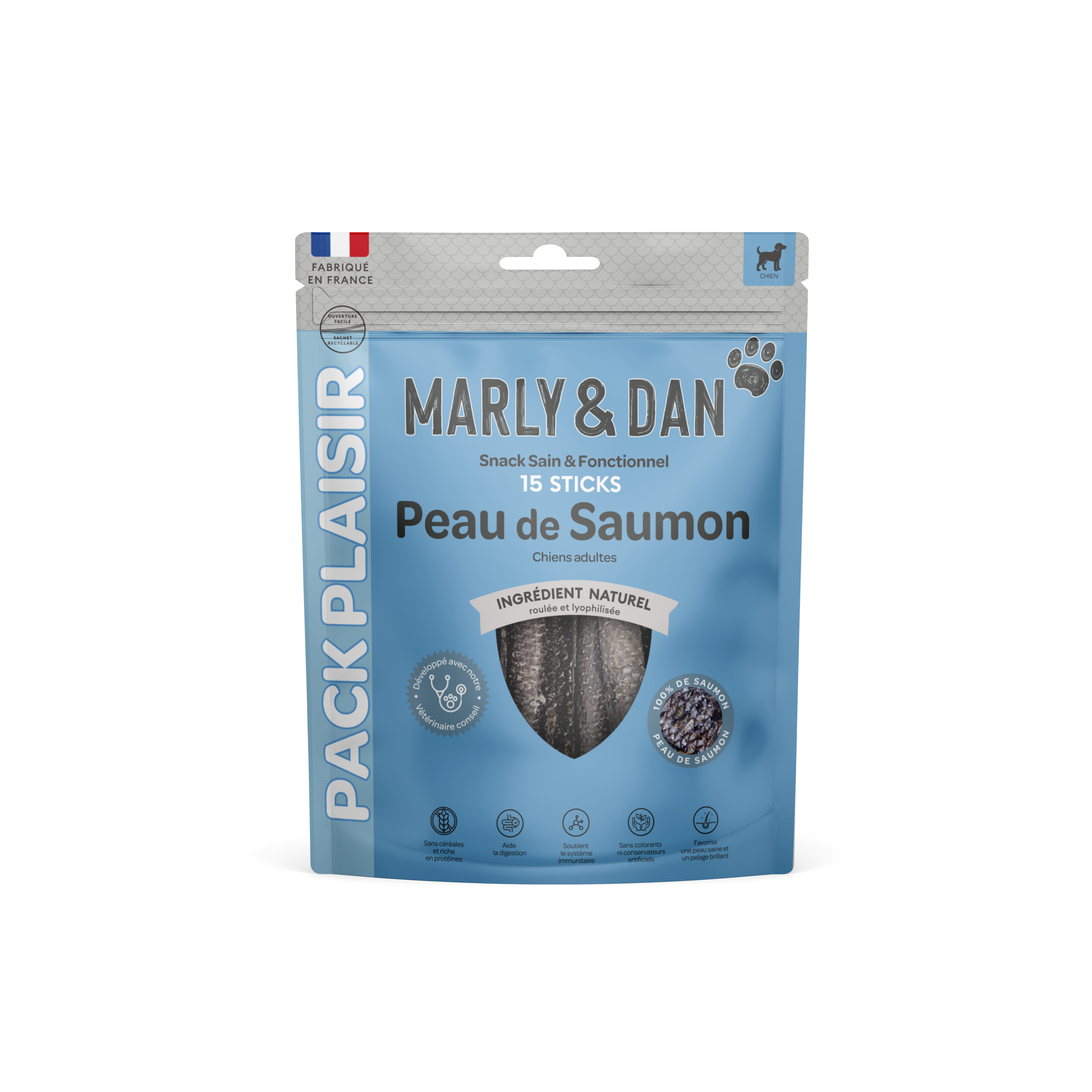 Peau de saumon Pack Plaisir Chien (15 sticks)