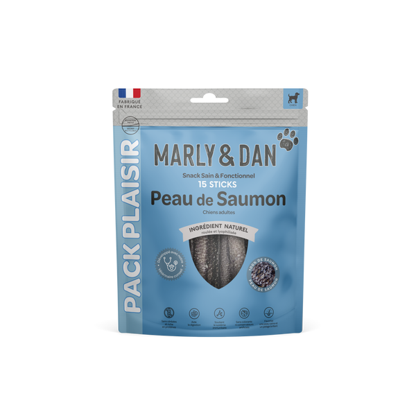 Peau de saumon Pack Plaisir Chien (15 sticks)
