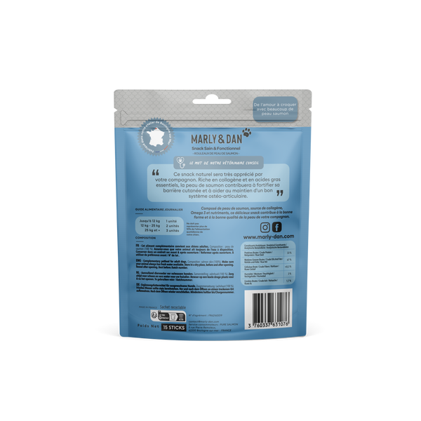 Peau de saumon Pack Plaisir Chien (15 sticks)