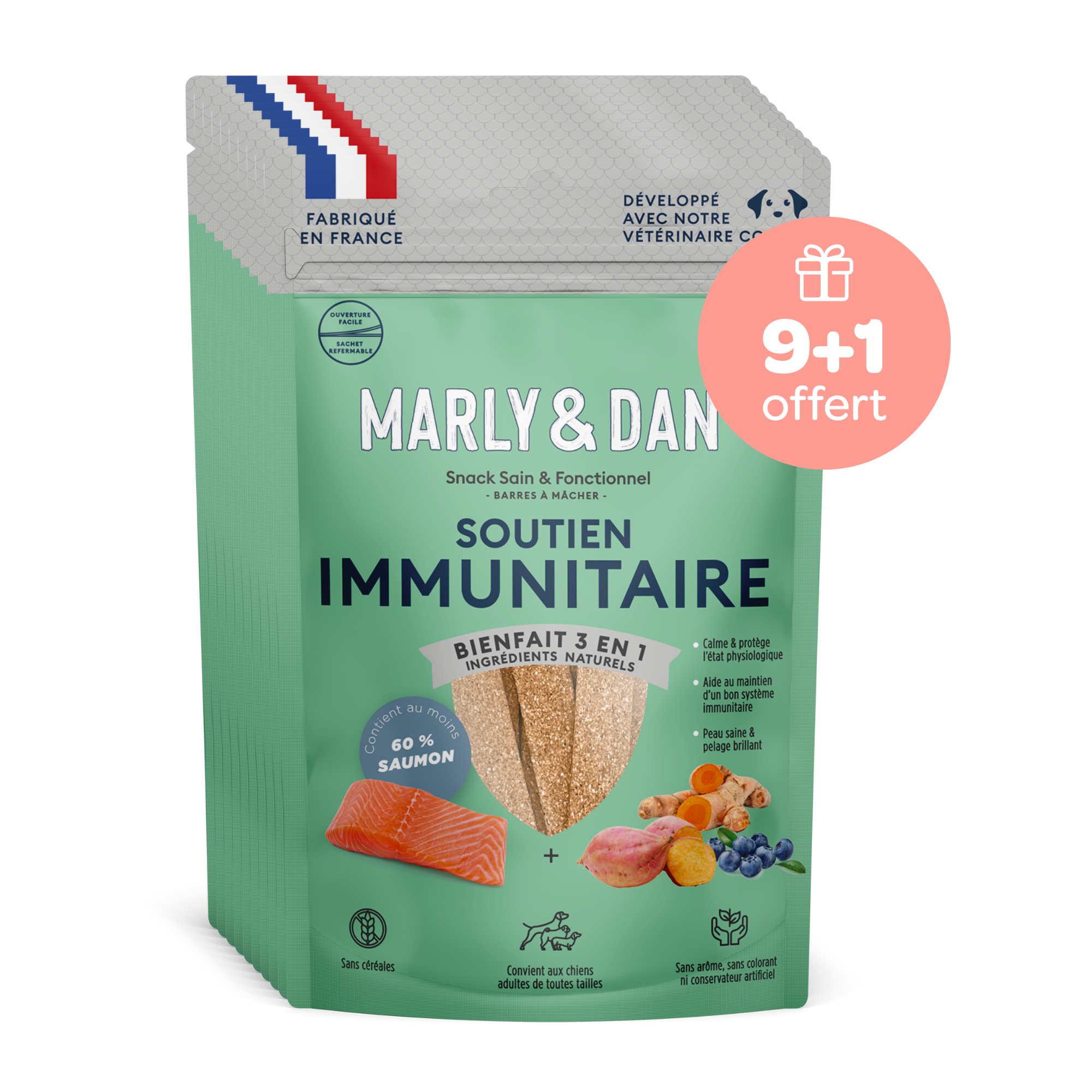 Friandises Soutien immunitaire pour Chien 9+1